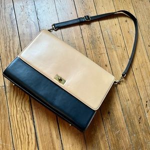 J Crew Two-Tone Leather Shoulder Bag